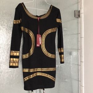 Black and gold dress